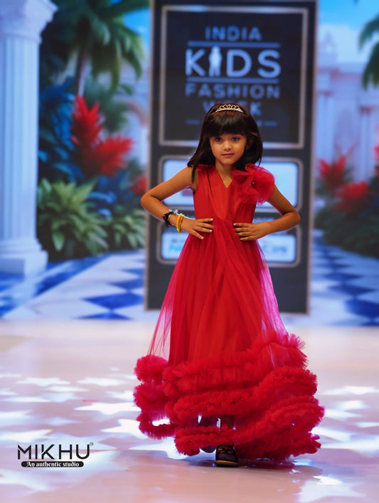 Red kids gown