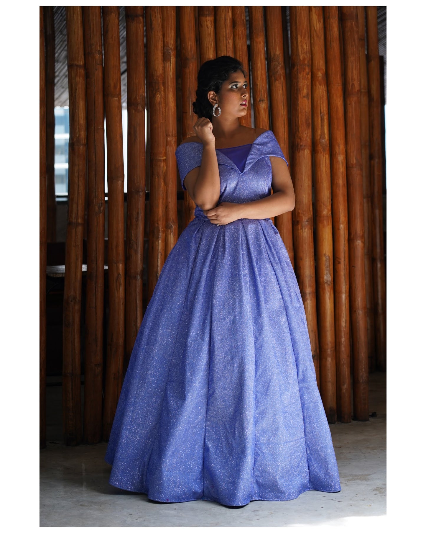 Elegant blue sparkling gown